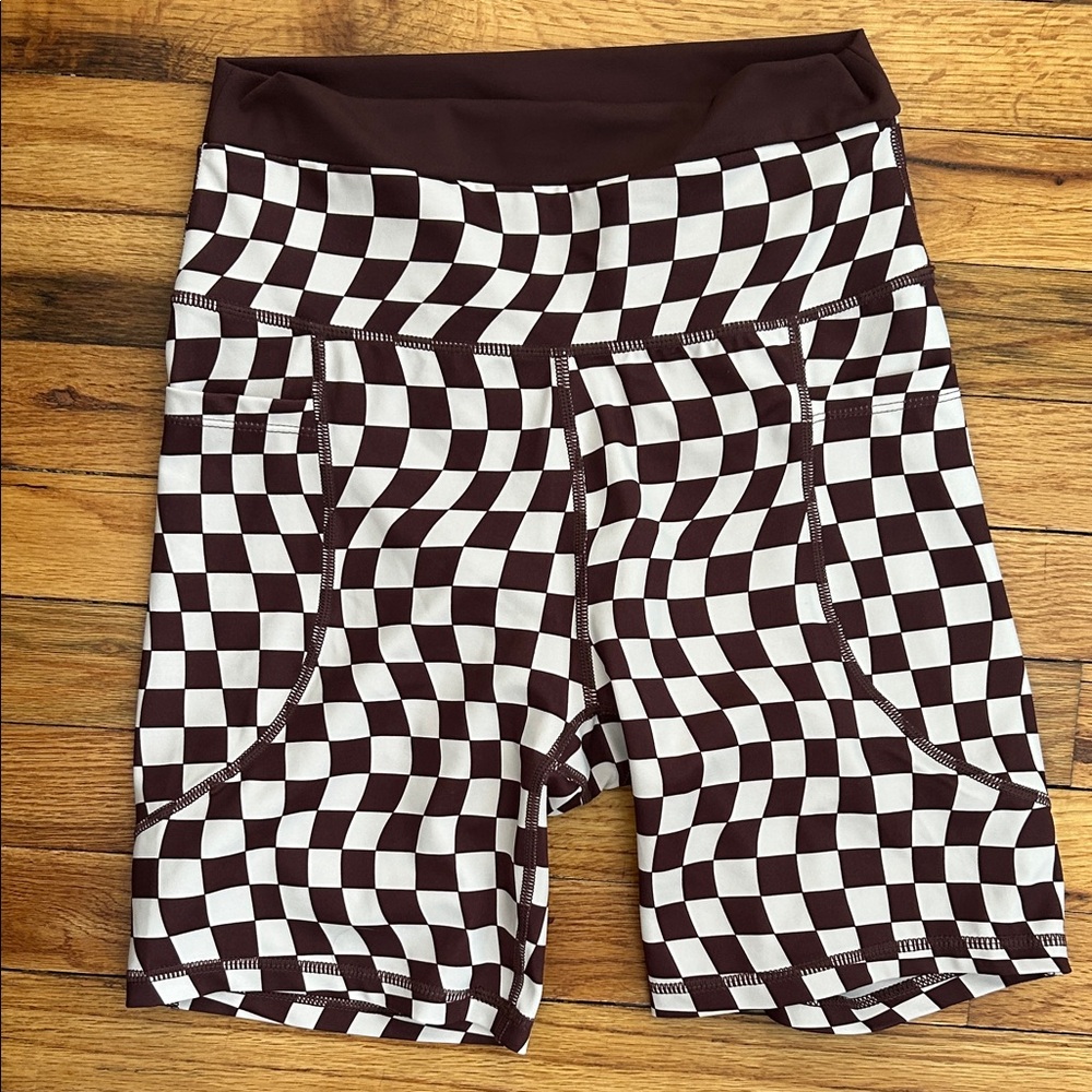 Checkered Bike Shorts for Women